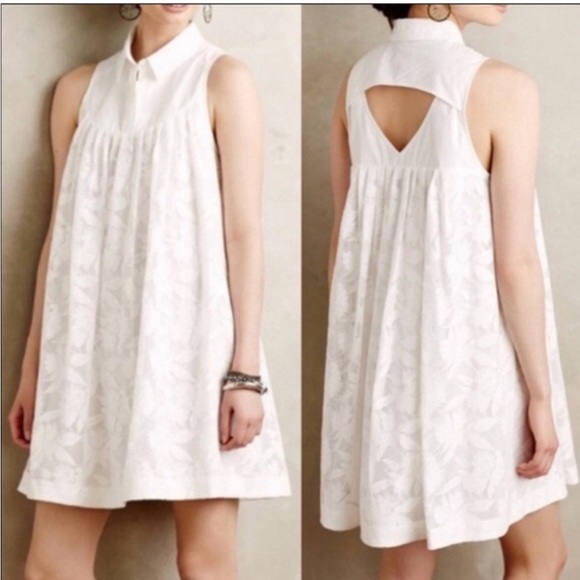 HD in Paris Dresses & Skirts - Anthropologie HD in Paris Shirt Swing Dress Size M White Mesh Lace